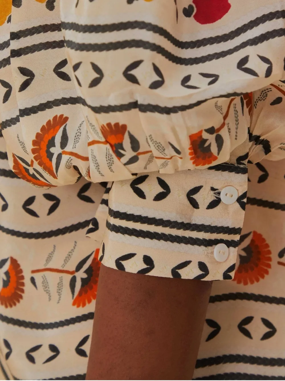 FARM Rio Sand Palms Paradise High Neck Blouse